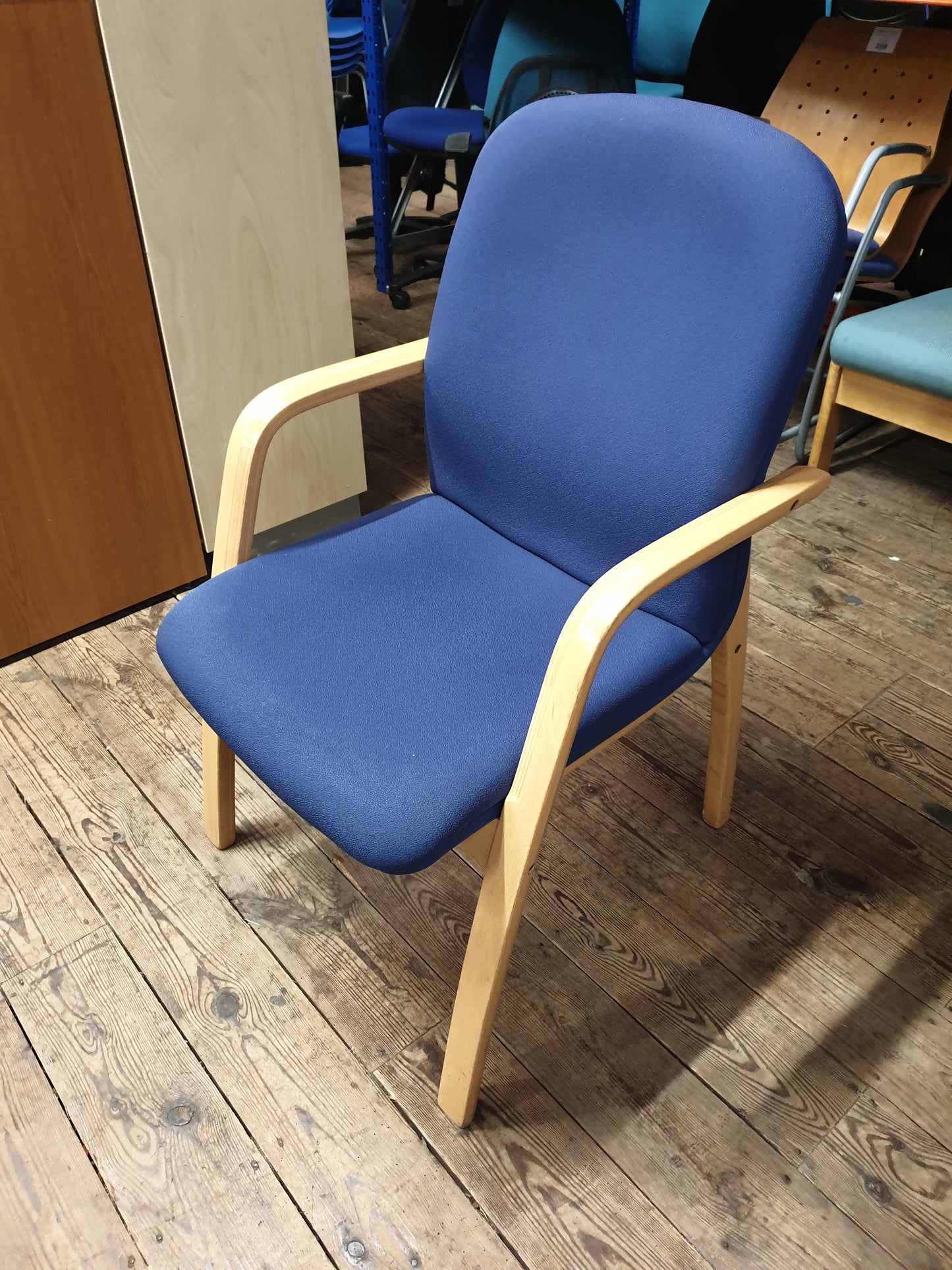 Blue waiting room chair