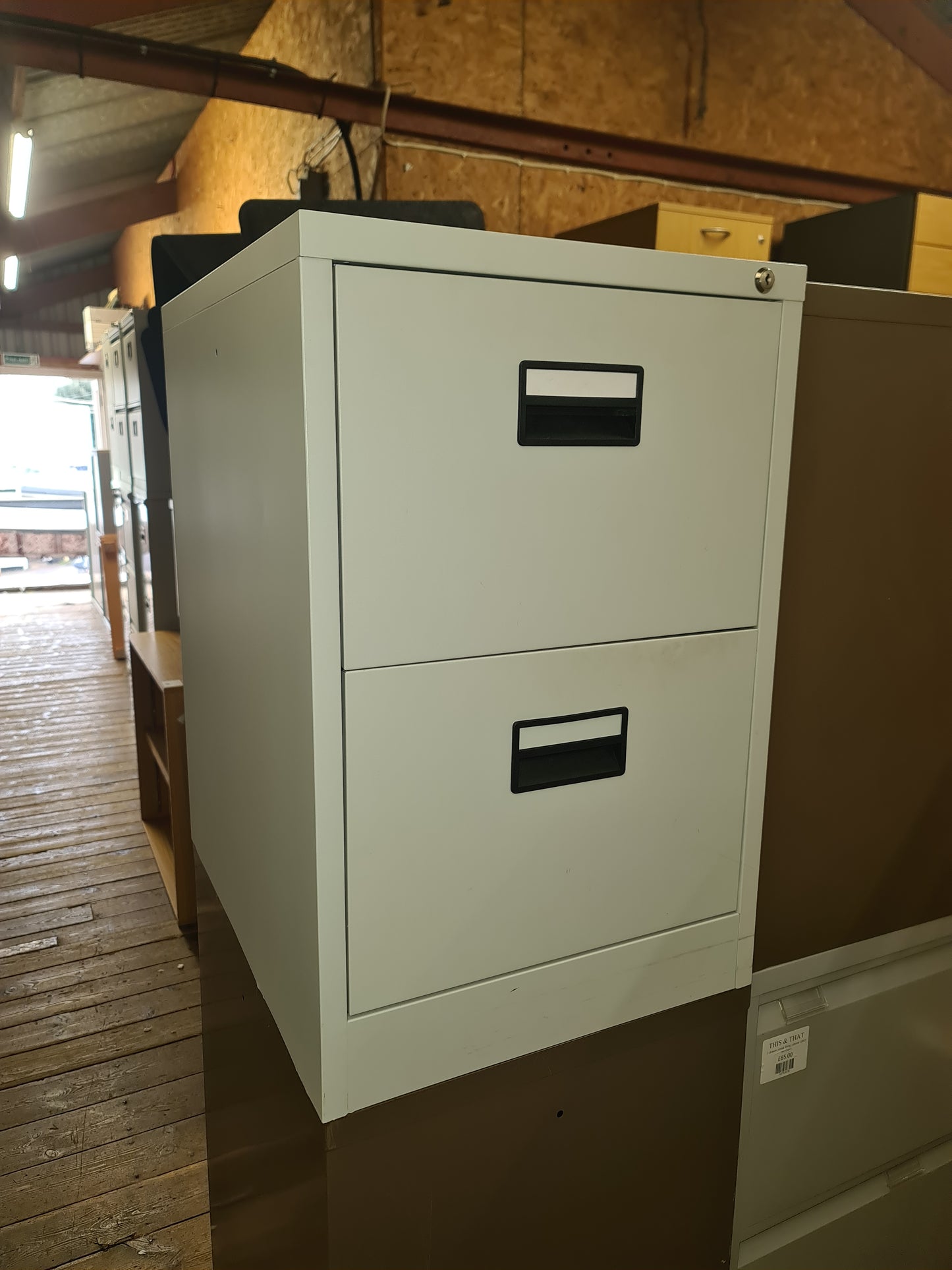 2 drawer metal filing cabinet GREY