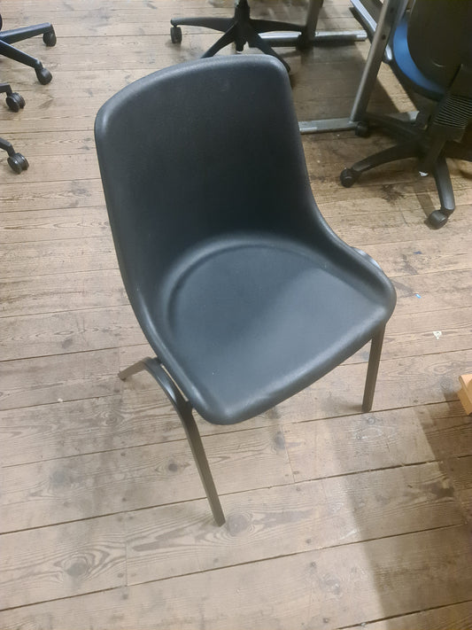Stacking Chair Black Plastic