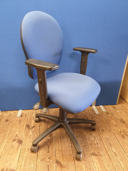 3 Lever Office Chair Blue, Adjustable Arms