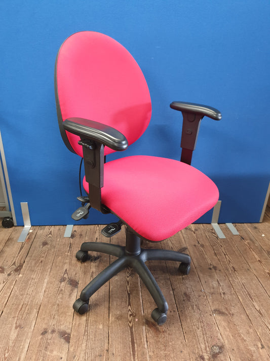 3 Lever Office Chair Arms Lumbar Red
