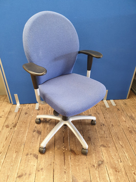 2 Lever Office Chair Arms Blue Full Fabric
