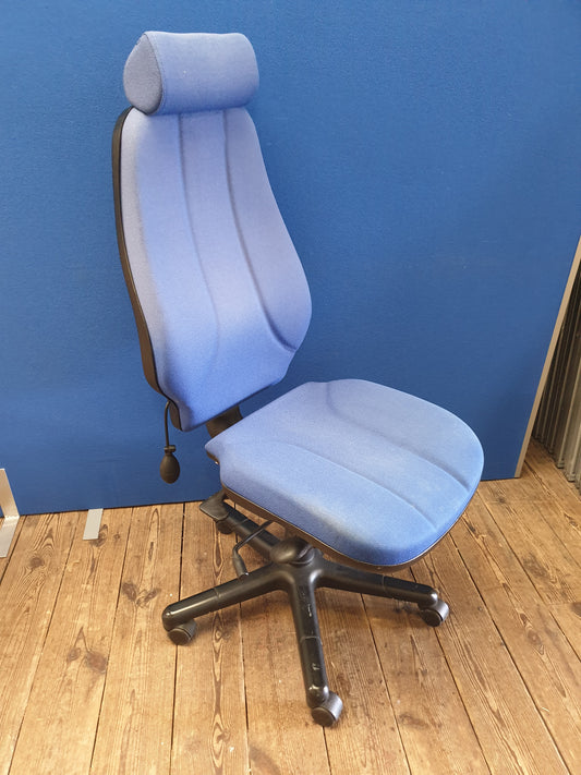 3 Lever Office Chair Blue Lumbar