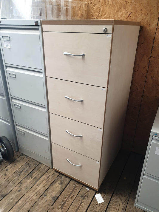 4 drawer light wooden filing cabinet