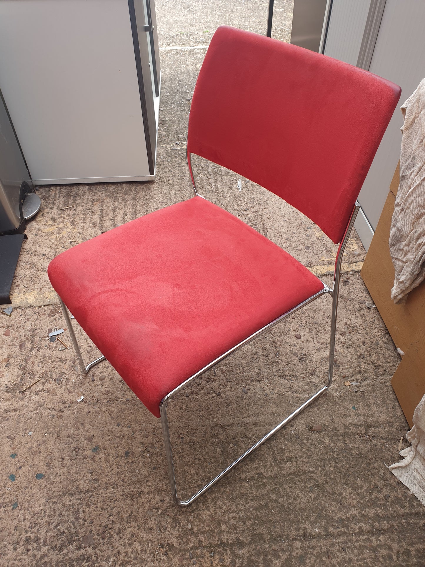 Stacking Chair - Red Fabric