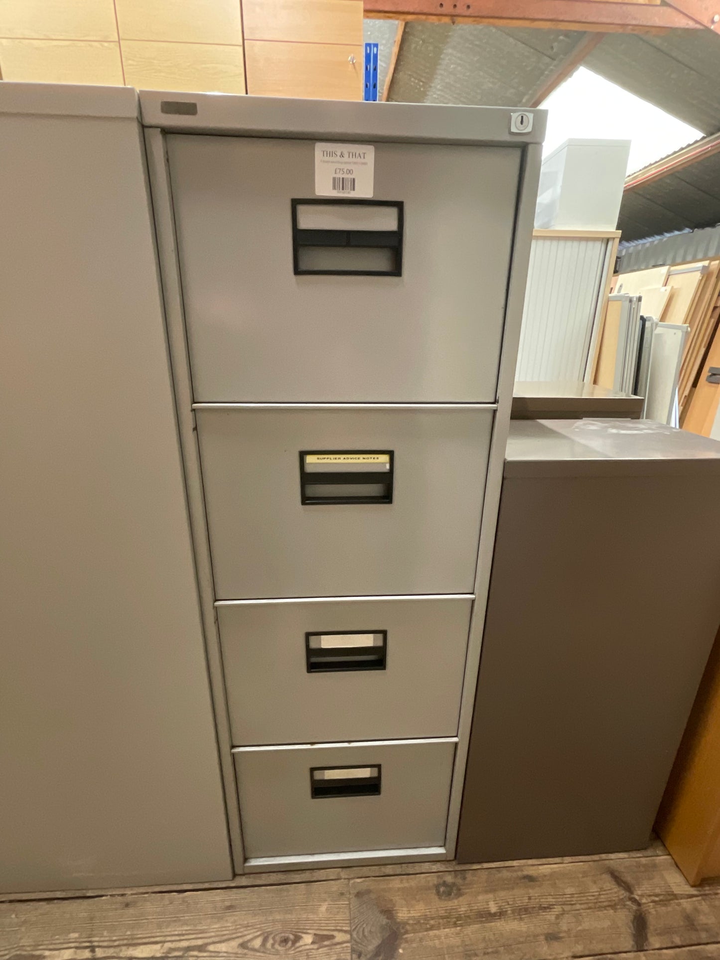 4 drawer metal filing cabinet GREY