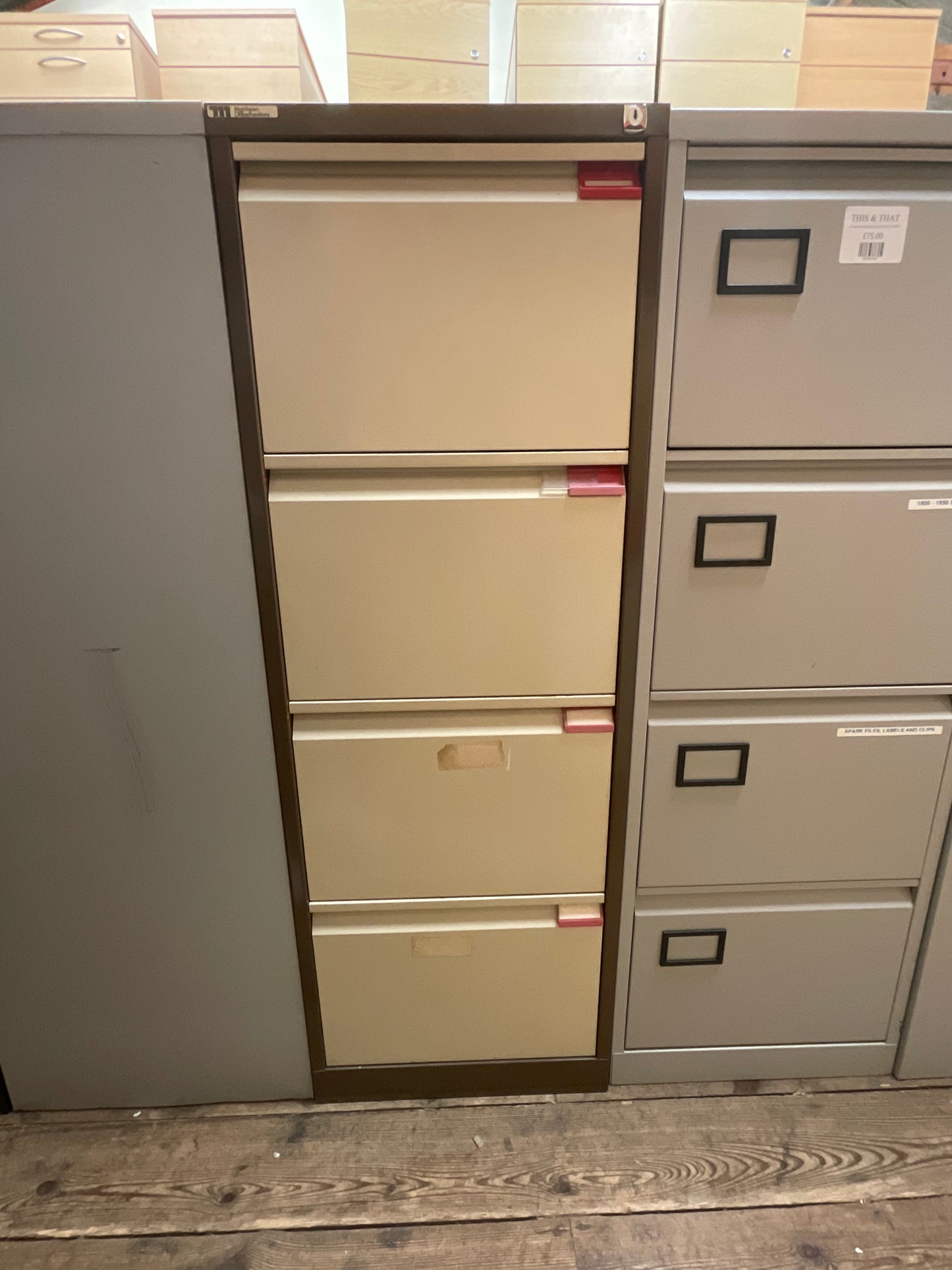 4 drawer metal filing cabinet BROWN