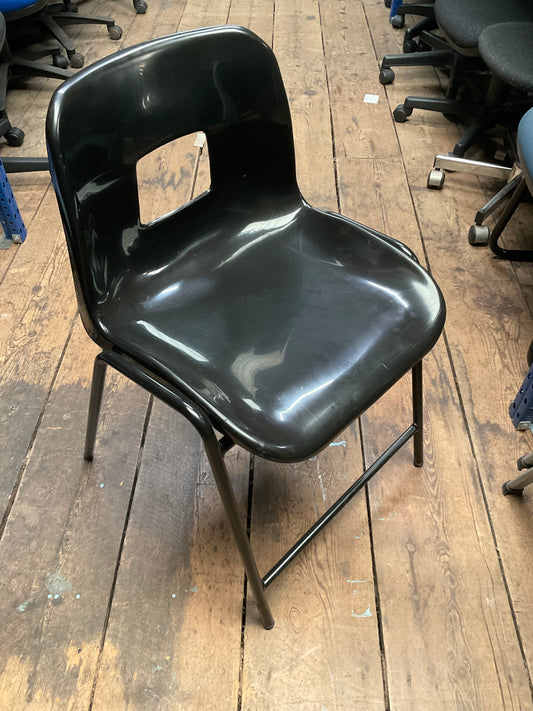 Stacking Chair Meeting Black Plastic