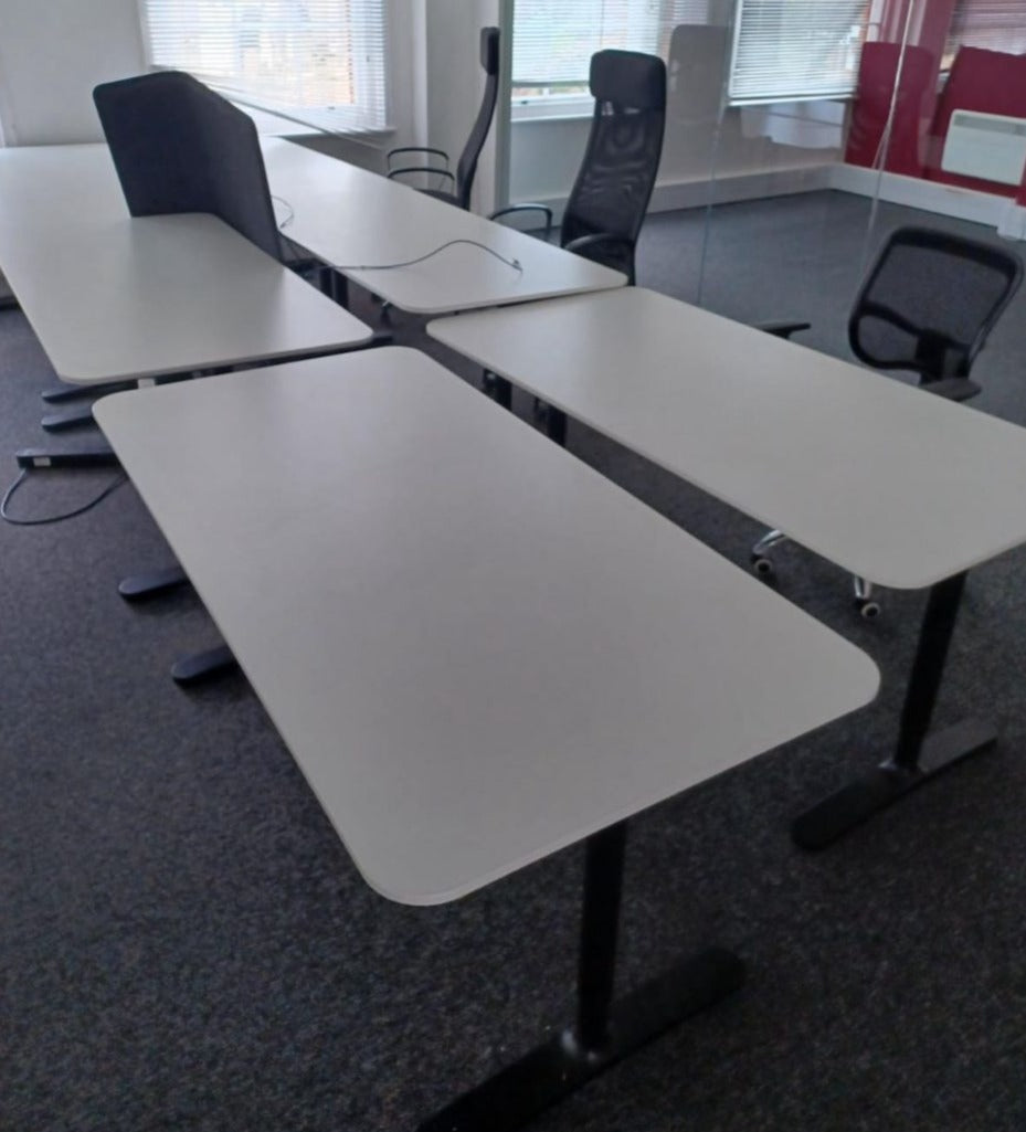 Desk, Straight, White, 160cm by 80cm